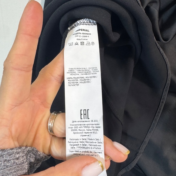 Black Satin Swing Slip Dress Women S M Minimalist Cocktail Party Elegant Evening - Picture 8 of 9